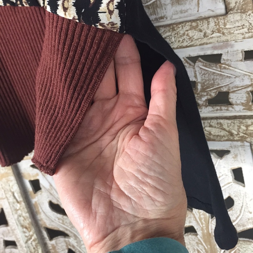 Zara Fringed Colorblock Patchwork Pullover Top - image 6